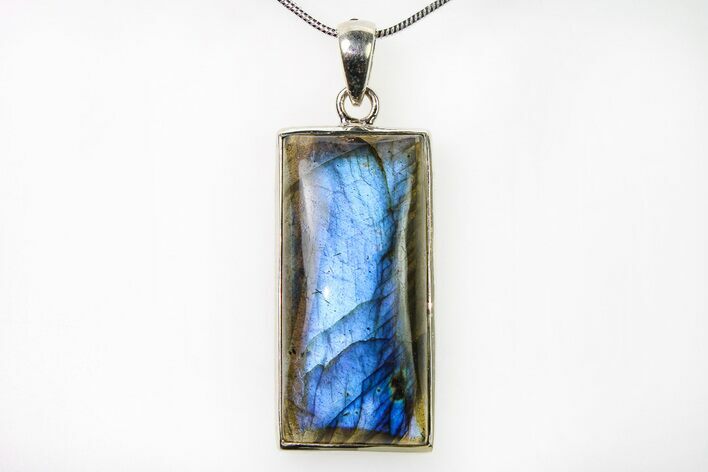 Brilliant Blue Labradorite Pendant with Chain #321649